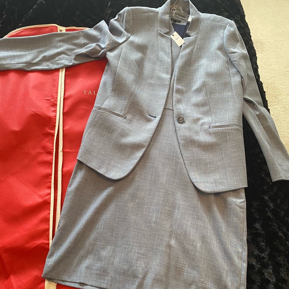 NWT Talbots dress suit. Gorgeous light blue/gray color.